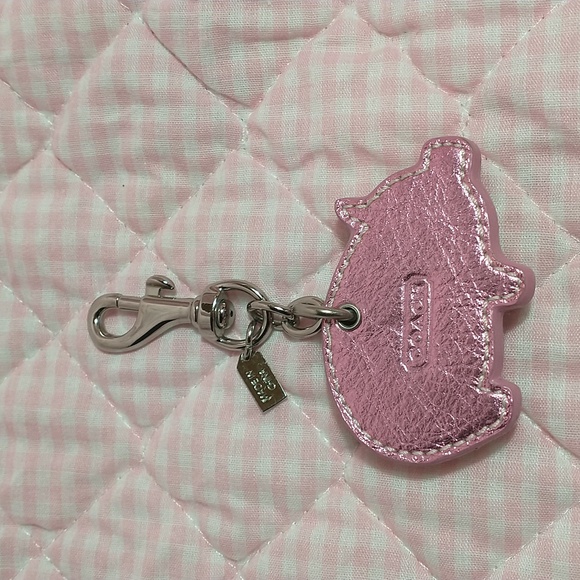 Coach Rhinestone Pig Keychain / Bag Charm - Picture 2 of 3